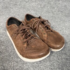 Altra Mens Sz 10 Cayd Sneakers Shoes Brown Leather Lace Up Wide Toe Box Walking